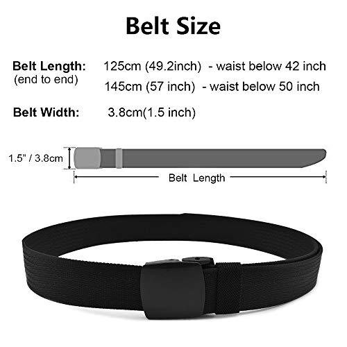 Image of WYuZe Mens Nylon Web Belt No Metal Nickel-Free Military Tactical Hiking Belt