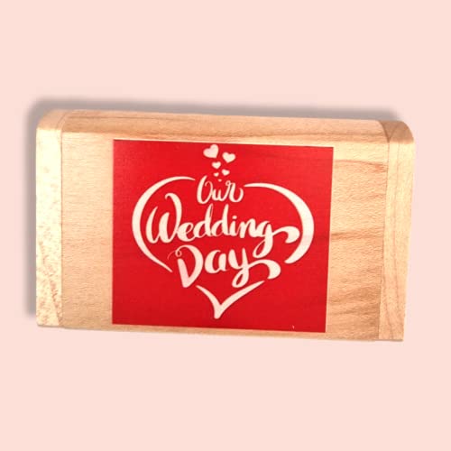 Walnut Wood usb memory stick flash drive 16GB USB Box Wedding Party Photos Engraved Our Wedding Story (Style 6)