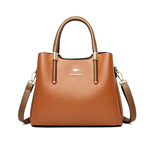 NICOLE & DORIS Handtasche Damen Mittelgroß Frauen Schultertaschen PU Leder Tote Tasche Elegante Henkeltasche Umhängetasche wasserdichte Satchel Handtasche mit Vielen Fächern Gelb