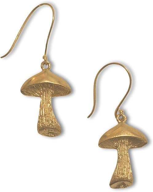 Gold Mushroom Earrings for Women– Unique Trendy Golden Dangle Earrings, Boho Chic Handcrafted Fashion Jewelry, Lightweight Elegant Gift for Her - Image 5