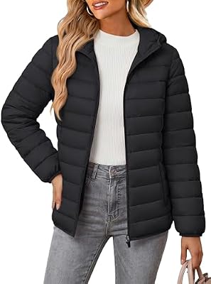 MAGCOMSEN Women's Puffer Jacket with Hood – Quilted Lightweight Packable Coat