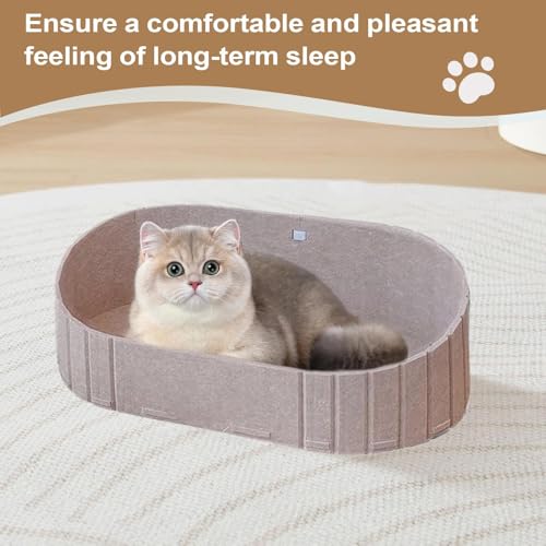 Lit de chiot anti-griffes en feutre durable avec tapis confortable