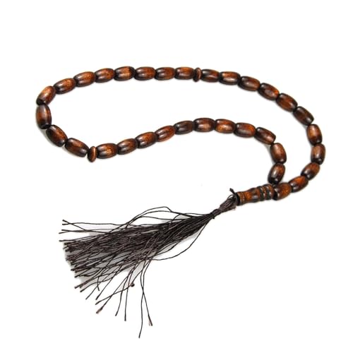 Trufolxiaz Praktisch 33 Perlen Sandelholz Islamische Rosenkranz Tragbar Für Zikr Und Achtsamkeitspraktiken Täglich Freizeitkleidung Tasbeeh Perlen