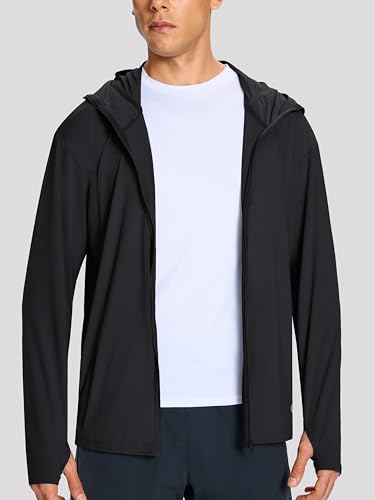 Men's UPF 50+ Light Jacket Full Zip Sun Protection Hoodie Quick Dry Athletic Long Sleeve Shirts Hiking Fishing Running2