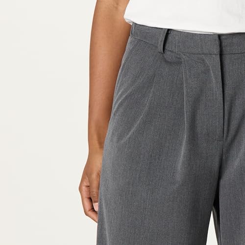 Pantalon large plissé sur le devant pour femme coupe fluide