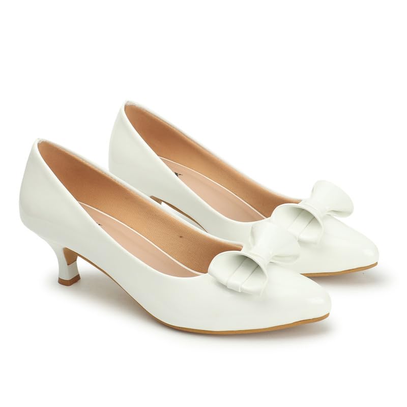 Xnx Footwear Womens Patent Casual Fashion Heel Bellies Closed Back Fancy Kitten Heel Solid Comfortable Sole Women Choice (Color:-White, Size:-41) (B0CVWZKM9X) Amazon Price History, Amazon Price Tracker