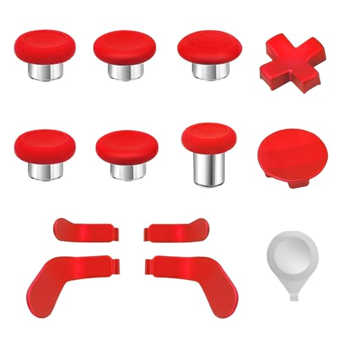 inRobert Replacement Thumbsticks for Xbox One Elite Series 2 Controller, Metal Magnetic joysticks Accessories Kit Compatible for Xbox Elite Wireless Controller Series 2 Core (Red)