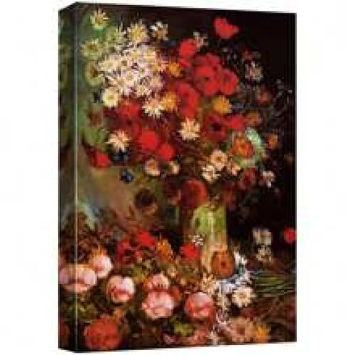 Images murales sur toile fleurs rouges pour égayer un mur blanc sans relief