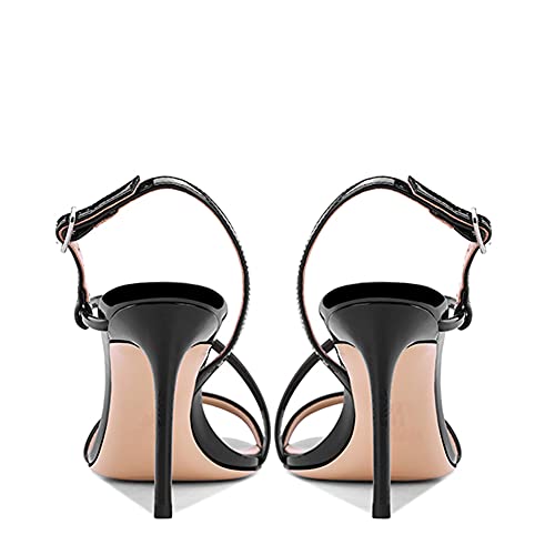 Lutalica W Women's Sexy Patent Leather Open Toe Single Strap Stiletto High Heel Slingback Dress Sandals For Party Evening Wedding4