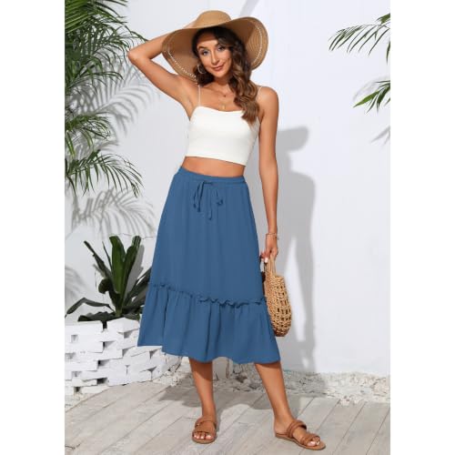 Image of Witsmile High Waist Tiered Skirts for Women Flowy Skirts for Women Long Length with Pockets 2026 Fashion Trendy