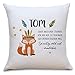 Fuchs Boho Flauschiges Kissen mit Füllung Personalisiert mit Namen Geschenke Geschenkideen für Geschwister zum Geburtstag Geburt Baby Junge Mädchen
