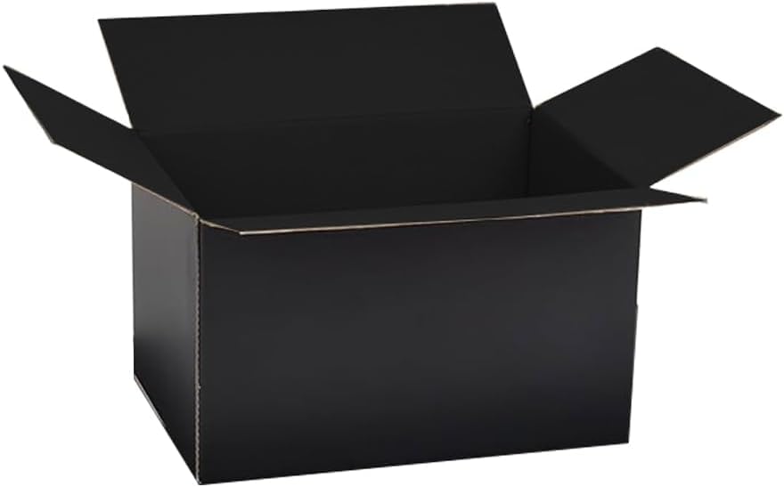 Ucanpack 10"L x8"W x4"H Cardboard Storage Box, 25 Pcs Large Moving Boxes, Made In USA- Shipping Boxes For Small Business, E Flute All Black Corrugated Shipping Box, Custom Box For Craft