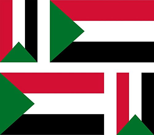 Akachafactory 4 x Autocollant Sticker Voiture Moto Valise pc Portable Drapeau Soudan soudanais