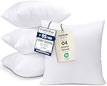 Utopia Bedding Cushion Inserts 60cm x 60cm (24x24 inch) Pack of 4 Hollowfibre Inner Pads for Sofa or Bed – White Cushions Fillers