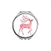 IUCN Endangered Animals Red Sika Deer Hand Compact Mirror Round Portable Pocket Glass