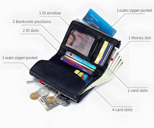 Precious Wallet for Women, 2025 New Unisex Pebble Leather Wallet, Women's Bifold Leather Vintage Coin Purse,with Card Holder & Coin Purse (15)4