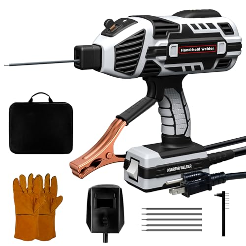 Welding Machine Handheld 110V 120A Portable ARC Welder Gun & 4 x 6ft Fiberglass Welding Blanket Fireproof