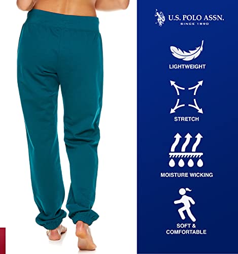 Image of U.S. POLO ASSN. Womens Sweatpants - Women Joggers Sweats with Logo Print - French Terry Poly-Cotton