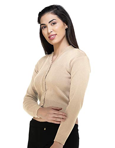 Image of Women Winter Wear V-Neck Full Sleeves Regular Fit Woollen Blouse