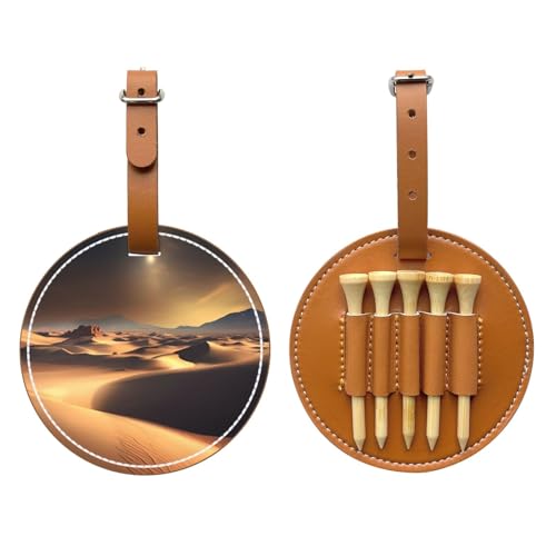 Sahara Desert Brown Printed Golf tee Storage Bag - Portable Design, Easy to Organize tee