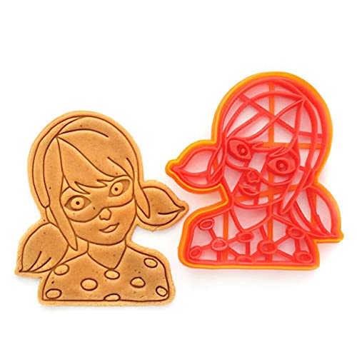 Cookie Cutter by 3DForme, Lady Buh Baking Cake Fondant Frame Mold for Buscuit, Set 2 Piece