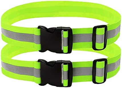 Reflective Running Gear | Ultralight & Comfy Reflective Running Belt with Light Reflecting Strips | Adjustable Glow Belt for Jogging, Biking, Running - 2 Pack