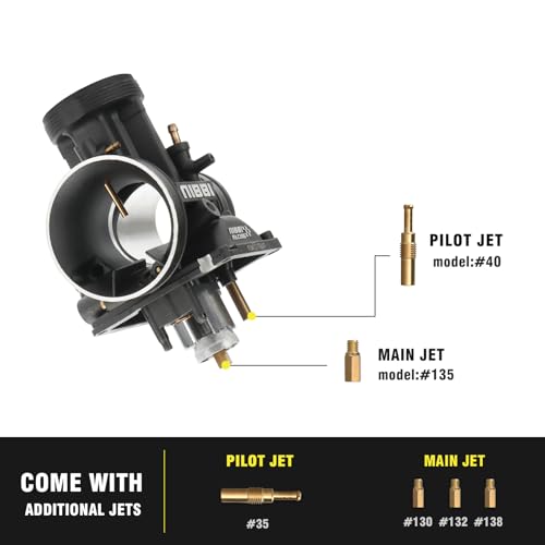Image of NIBBI Carburetor PWK38 fit Motorcycle Engine with 38mm Carb Jets Motorcycle Engine with Carb Jets for Dirt Bike Mini Bike Pit Bike GY6 ATV