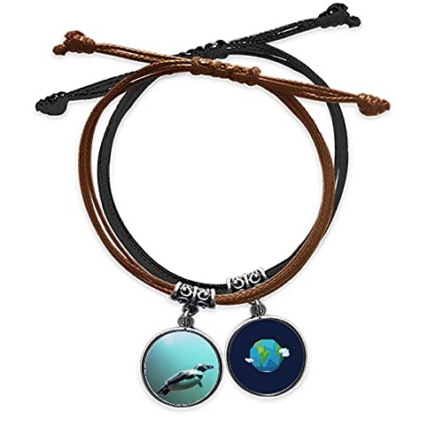 Pulsera del Pingüino Antártico de cuero para llevar la naturaleza a diario
