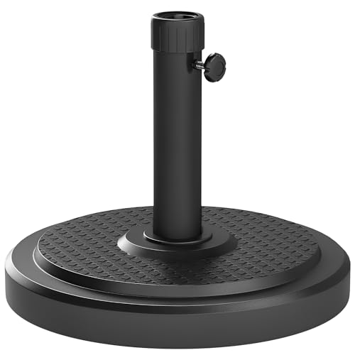 Outsunny Pied de Parasol, Socle Parasol extérieur, pour mât de Ø 38 et 48 mm, Poids Net 22 Kg, Base de Parasol en métal pour Jardin Patio terrasse, Noir