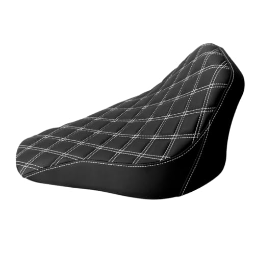 Asiento de perfil bajo para moto, cojín de cuero para rutas en Softail
