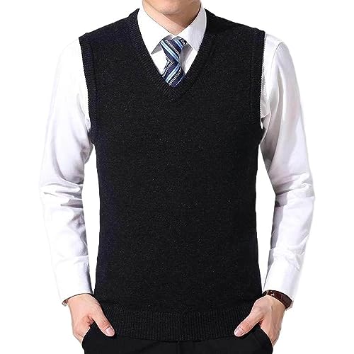 Tricots classiques pour hommes d'affaires gilet tricoté col v