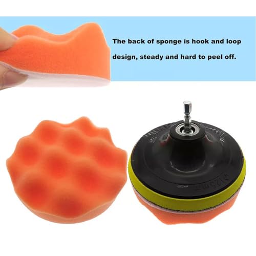 Image of MLD 5-inch Foam Drill Buffing Sponge Pads Hook and Loop Drill Wheel Buffer OPDP-101 (5 inch, Orange) Pack of -1