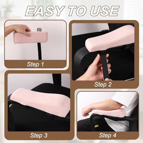 Housse accoudoir chaise de bureau PATIKIL en mousse à mémoire de forme lavable noire 25x10cm - 6