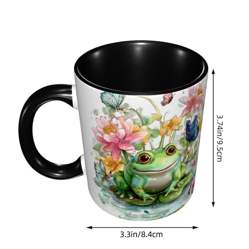 FyLybois Frog Coffee Mug for Women Men Ceramic Tea Cup 11 Ounce Novelty Mugs Drinking Water Cups for Home Office Travel by FyLybois - Used condition - US$13.52