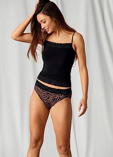 Jockey Women's Shapewear Skimmies Ultralight Smoothing Lace Cami, Black, XL - image 6