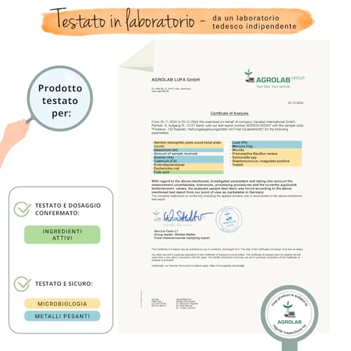 ACIDO FOLICO Vegavero® | 400 mcg | L-Metilfolato 5MTHF (Quatrefolic®) dall'Italia | L’UNICO SENZA ADDITIVI | Folato Attivo Certificato in Laboratorio | Folic Acid | 120 capsule | Vegan - 6