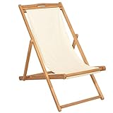tumbonas terraza teca Plegable vidaXL Teca Tumbona 56x105x96 cm Crema Silla Asiento Cama Sofá Jardín Terraza
