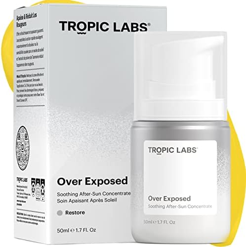TROPIC LABS Over Exposed Soothing After Sun Gel - Cooling Aloe Vera Alternative For Skin Recovery, Relief of Sunburn. Beach Essentials For Women, Men & Kids Travel Size 1.7oz