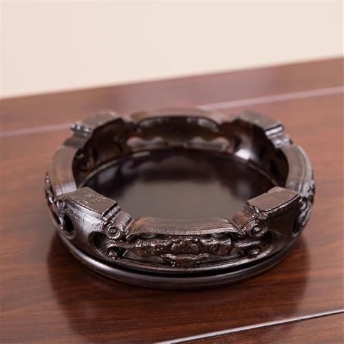 Support pour bonsaï en ébène sculpté de style traditionnel | Taille XS