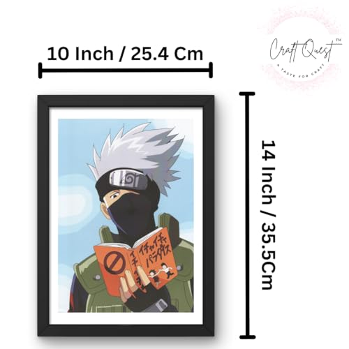 Image of CRAFT QUEST Naruto Anime Laminated Posters with Frame Painting For Anime Naruto Fans Wall Decor, Home Decor with Matt Black Frame (14 Inches x 10 Inches)
