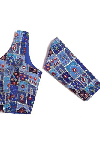 Image of Soch Womens Georgette Floral Print Padded Blouse with Zari