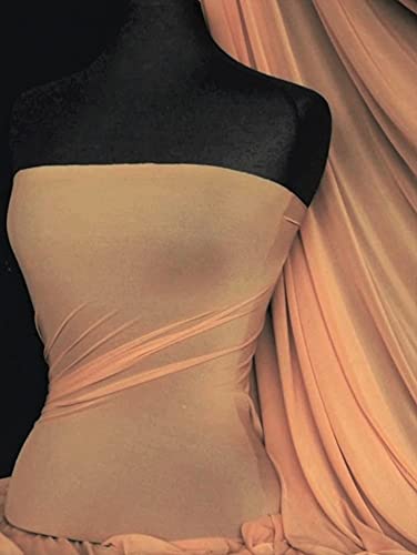 Premium Quality Power Mesh Net Fabric | 4 Way Stretch Sheer Dance Wear Material | Matching Shades in Lycra | 50+ Colours in Stock | Sold by The Metre | by Tia Knight (Camel, 1 Metre) โ image 1
