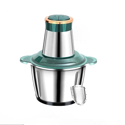 Tritacarne elettrico 250 W - Ciotola in acciaio inox 2L con lame doppio acciaio inossidabile | 2 velocità per carne, noci e verdure, facile da pulire (verde)