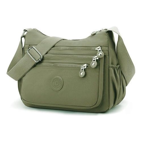 Bolsa Transversal Grande de Nylon e Tactel Impermeável, Alça de Ombro, Zíper Anti Furto
