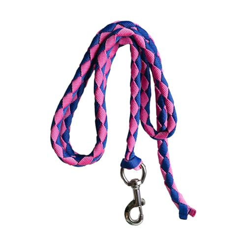 Baoblaze Corde de de Cheval avec Mousqueton, Corde de Laisse de Cheval, Corde de Cheval Tressée, 2.5 mètres Bleu Rose