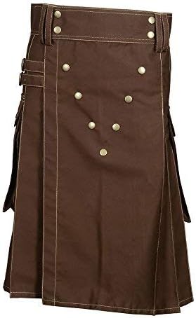 Scottish Designer Utility Kilts for Men Black Cotton Kilt Color & Size Options Available - Image 3