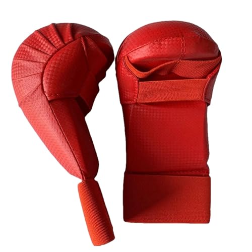 Colaxi Kickboxing Gloves Karate Gloves Martial Arts Gloves Breathable Boxing Gloves MMA Gloves for Karate Fitness Grappling Sparring, red XS