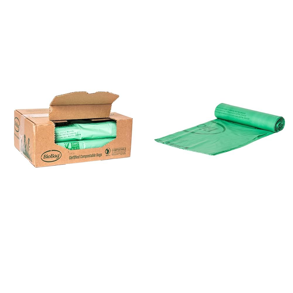 BioBag (USA) The Original Compostable Bag, 64 Gallon, 60 Count, 100% Certified & (USA) The Original Compostable Bag, 39 Gallon, 120 Count, 100% Certified Compostable Trash