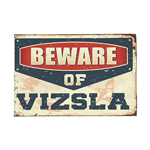 Drapeau de chambre Beware of Vizsla géant avec texte imprimé