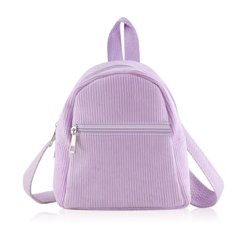 Energather Mochila pequeña para mujer, mini mochila Corduroy, mochila para mujer, pequeña para mujeres y niñas, mochila portátil pequeña con correa de hombro ajustable para caminar, ir de compras